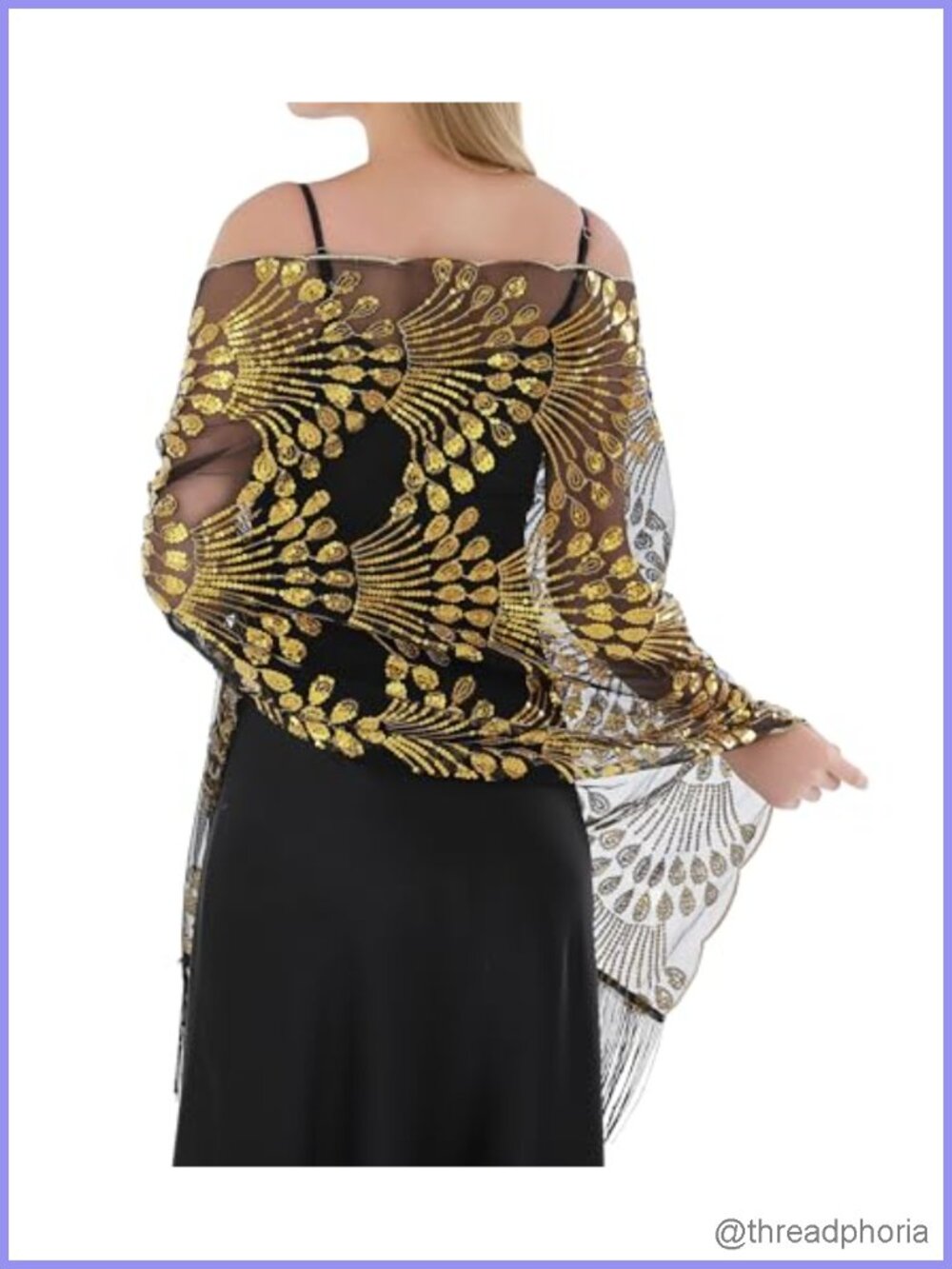 Sequin Chiffon Formal Wrap Shawl for Evening Dresses Bridal
